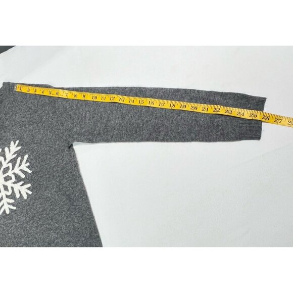 Philosophy Cashmere Snowflake Sweater Crew Neck Pullover Sz S Gray Cozy Classic - Picture 9 of 11